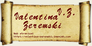 Valentina Zeremski vizit kartica